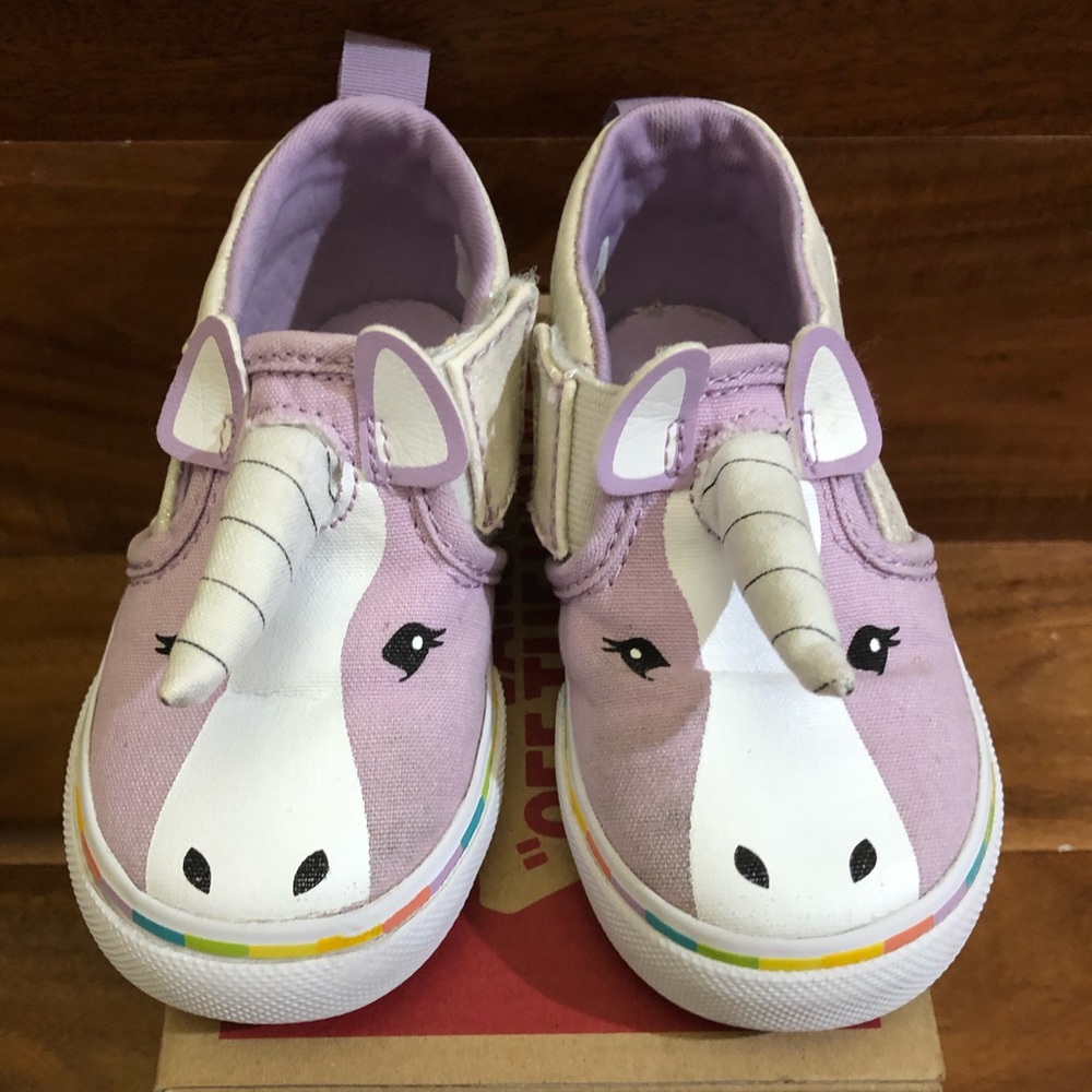 Kids Toddler VANS shoes Size 6.0 Unicorn w Velcro